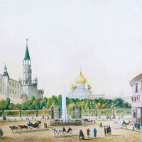 Le jardin du Kremlin dans les années 1830', Moscou. Collection du Musée de l’histoire et de la reconstruction de Moscou