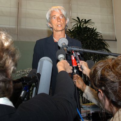 La ministre de l'Economie Christine Lagarde s'exprime, le 16 août 2007, sur la crise financière