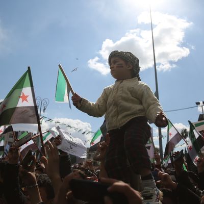 Manifestation à Idlib à l'occasion du onzième anniversaire de la révolution