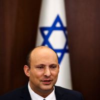 Le premier ministre israélien Naftali Bennett lors d'une réunion à Jérusalem le 10 avril 2022.