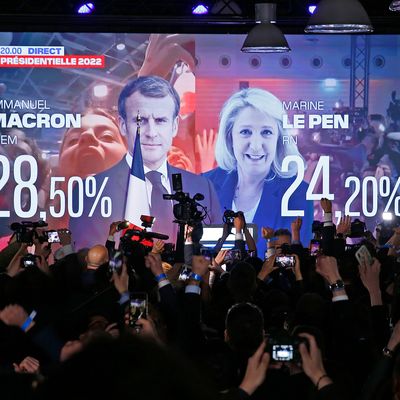 L'annonce des résultats du premier tour de l'élection présidentielle, le 10 avril 2022.