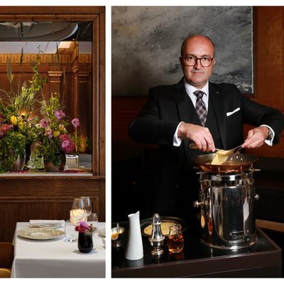 Une table du restaurant Le Taillevent / Son directeur Baudoin Arnould