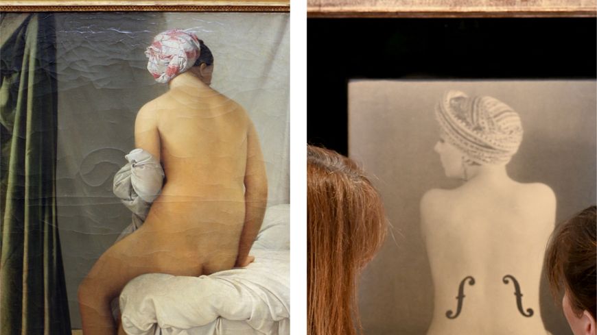 La Baigneuse de Valpinçon d'Ingres (g) - Le Violon d'Ingres de Man Ray (d)