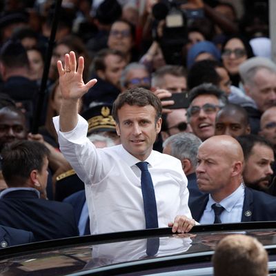 Emmanuel Macron à Cergy le 27 avril 2022