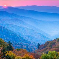 Coucher de soleil sur les Appalaches