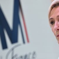 La candidate du Rassemblement national Marine Le Pen le 13 avril.
