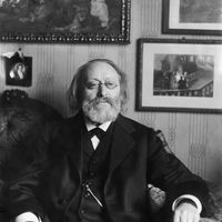 Portait de Max Bruch, compositeur allemand (1838-1920).