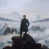 "Le Voyageur contemplant une mer de nuages" de Caspar David Friedrich, 1818