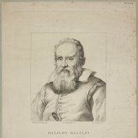 Portrait de Galilée (Galileo Galilei 1564-1642) par Carlo della Porta.