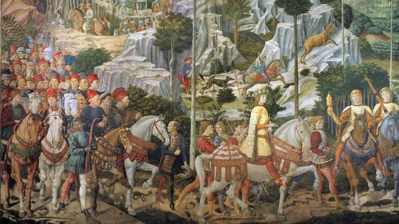 Le cortège de Gaspard", détail de la fresque "Le cortège des mages" par Benozzo Gozzoli. Leemage/Corbis via Getty