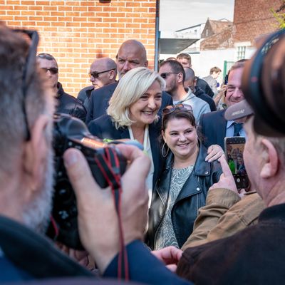 Marine le Pen dans son fief d'Hénin-Beaumont le 24 avril 2022 jour du second tour de l'élection présidentielle