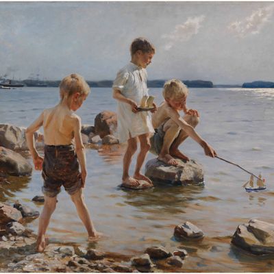 A. Edelfelt, Enfants au bord de l’eau, 1884 Huile sur toile Helsinki, Ateneum Art Museum, Finnish National Gallery Collection Ahlström