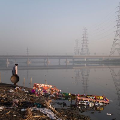 Les rives de la rivière Yamuna, à New Delhi, en Inde, le 7 avril 2022.