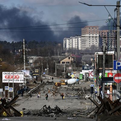 Des villes bombardées en Ukraine