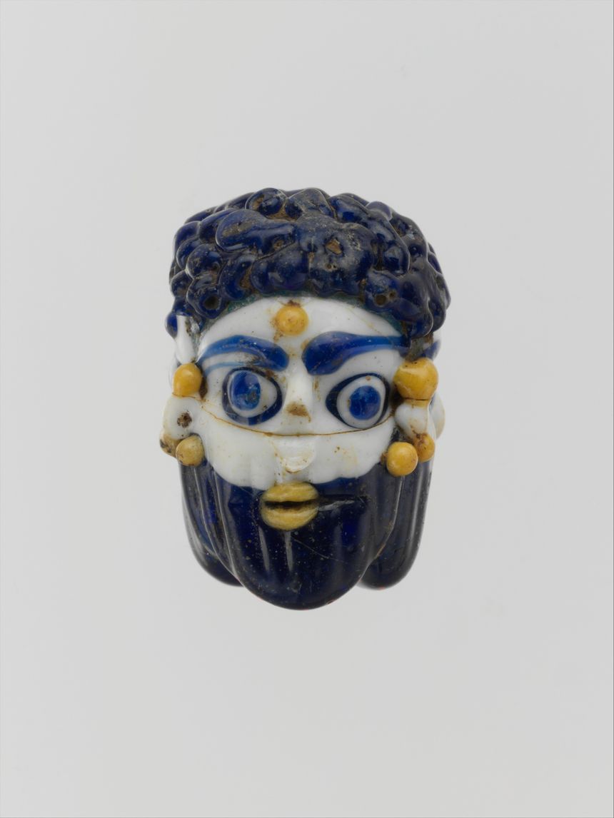 Visage en verre, phénicien ou carthaginois (Metropolitan museum of art)