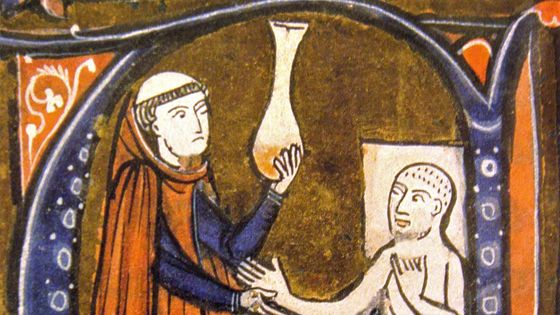 Le médecin Al-Razi dans le "Recueil des traités de médecine" de Gérard de Crémone, 1250-1260. Crédits : Pictures from History/Universal Image Group via Getty