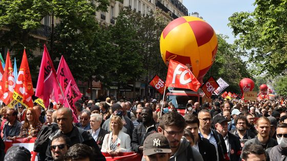 Manifestation du 1er mai 2022, à Paris. - Siavosh Hosseini/SOPA Images