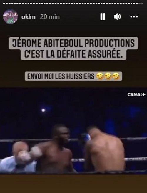 Capture d'écran story Instagram de Booba
