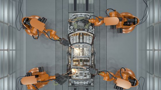 Ligne d'assemblage de robots soudant la carrosserie d'une voiture (en Chine) - Xia Yuan