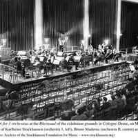 Gruppen pour 3 orchestres de et par Stockhausen, Maderna et Boulez en 1958 à Cologne