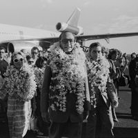 Jacques Chirac en déplacement à Papeete en 1978