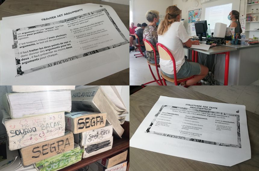 Lors du cours de français des troisième Segpa au collège Schuman de Mâcon, le 12 mai 2022.