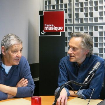 France Musique, studio 361 ... Philippe Albèra, fondateur des Éditions Contrechamps & Philippe Venturini, producteur de l'émission (g. à d.)