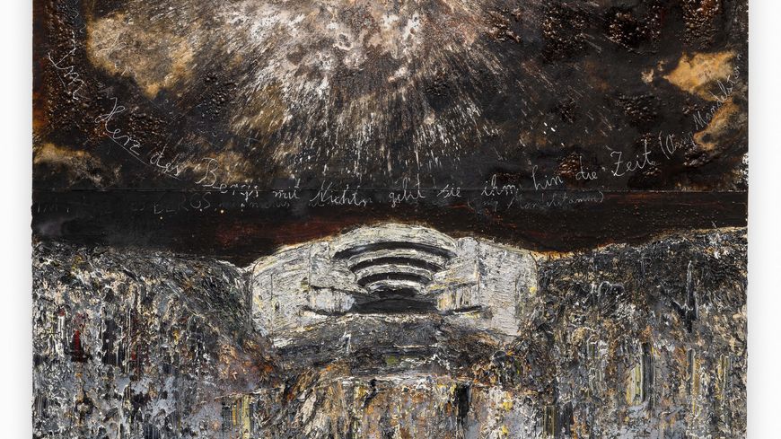 Anselm Kiefer : "Je ne fais pas de tableaux d’illusion, c’est une vraie situation humaine." durée : 00:44:08 - Par les temps qui courent - par : Marie Richeux - Rencontre avec le grand peintre et plasticien allemand Anselm Kiefer, à l’occasion de l’exposition à la galerie Thaddeus Ropac à Pantin de ses œuvres récentes, intitulée "Hommage à un poète" du 9 janvier au 11 mai 2022. - invités : Anselm Kiefer Artiste Anselm Kiefer - "Im Herz des Bergs", 2021 - Courtesy Thaddaeus Ropac, London · Paris · Salzburg · Seoul