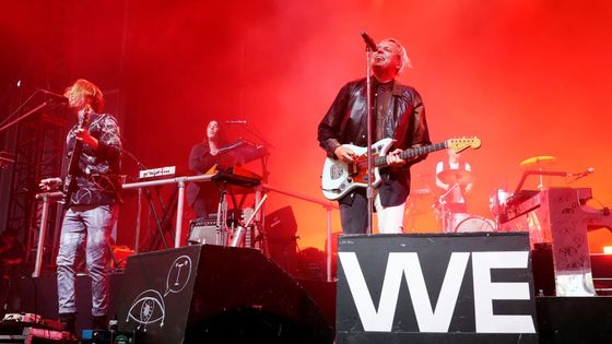 Win Butler d'Arcade Fire sur scène le 15 avril 2022 à Indio, en Californie. ©Getty - Kevin Mazur pour Coachella