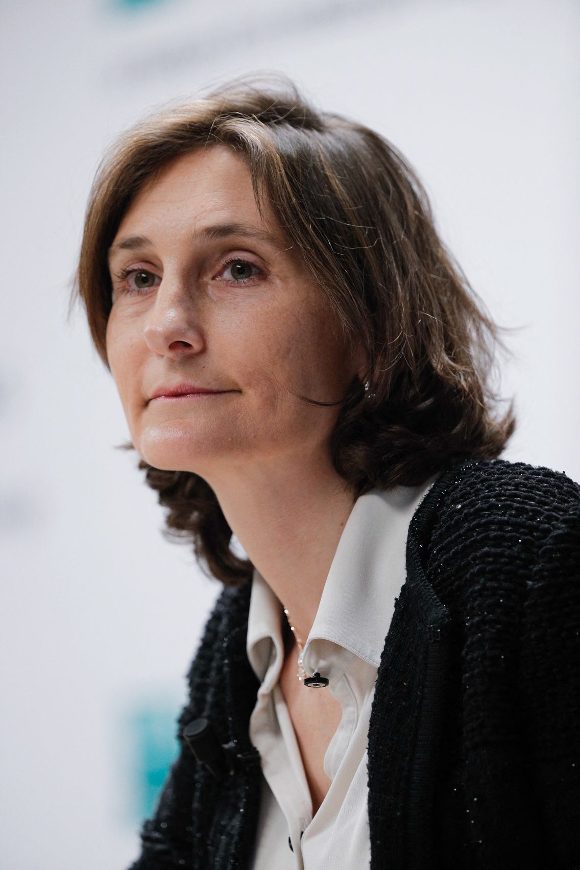 La directrice générale de la Fédération française de tennis, Amélie Oudéa-Castéra, le 16 mars 2022 au stade de Roland Garros, pour la présentation du tournoi.