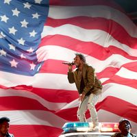 L'artiste et interprète Kendrick Lamar, ici aux BET Awards 2015 au Microsoft Theater, le 28 juin 2015 à Los Angeles.