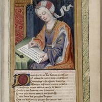 Les Héroïdes d'Ovide : Pénélope, miniature sur parchemin attribuée à Robinet Testard (1471-1533))