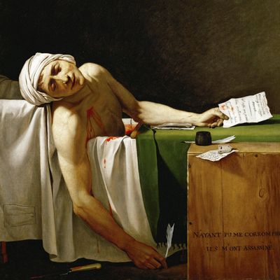 "La Mort de Marat" tableau de Jacques-Louis David peint en 1793.