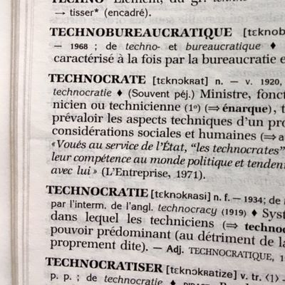Définition de "technocrate" issue du Petit Robert