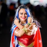 Au Comic con à New York, le personnage de Wonder Woman en octobre 2021