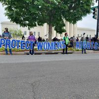 Des défenseurs de l'avortement devant la Cour Suprême à Washington