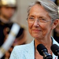 Elisabeth Borne à Matignon, le 16 mai 2022.