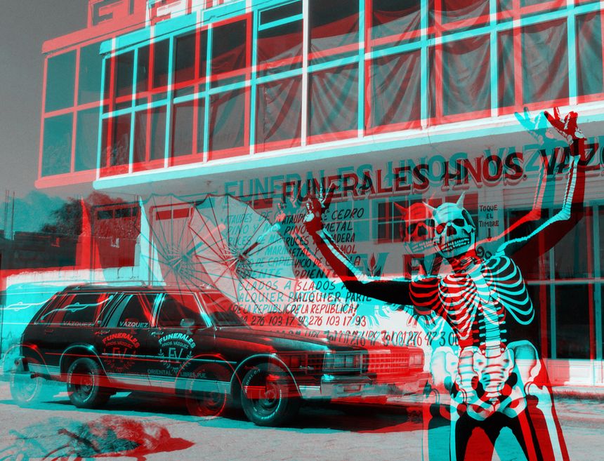 Satanox... au Mexique. Photo extraite de "Holideath", de Fredox. A regarder avec des lunettes 3D.