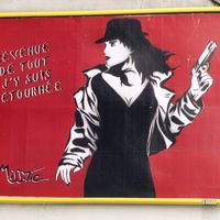 Une oeuvre de Miss.Tic à Paris, en juillet 2006.