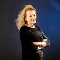 Annie Ernaux lors du Festival international du livre d'Édimbourg en août 2019 à Édimbourg, Écosse.
