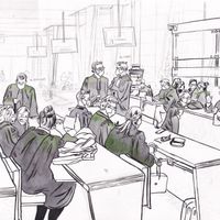 Lors d'une suspension d'audience à la cour d'assise spéciale de Paris (archive)