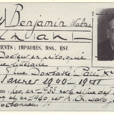 Carte de lecteur à la BnF de Walter Benjamin, 1940