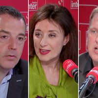 De gauche à droite : Jérôme Fourquet, Corinne Lhaïk et Vincent Martigny.