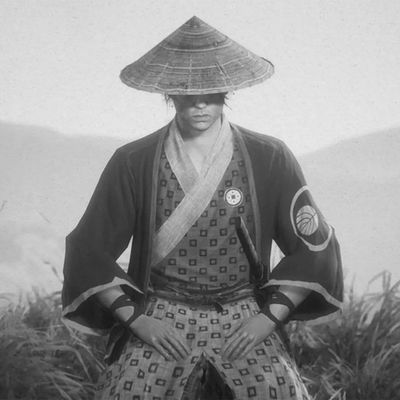 Hiroki, le samouraï qu'incarne le joueur dans Trek to Yomi, nouveau jeu de samouraï en noir et blanc.