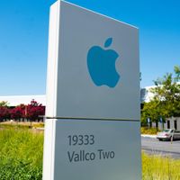 <p>L'un des sites Apple à Cupertino (Californie).</p>
<p></p>