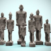 Copies des sept statues de rois (Taharqa, Tanouétamani, Senkamanisken, Anlamaniet Aspelta)