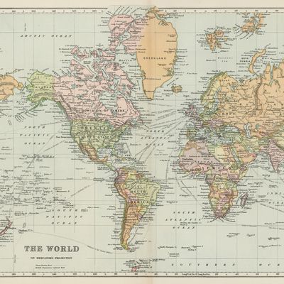 Ancienne carte du monde - illustration