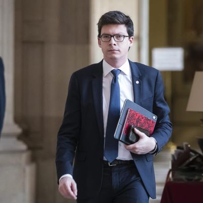 Pierre-Henri Dumont, député de Pas-de-Calais, dans la salle des quatre colonnes de l'Assemblée nationale, à Paris, le 12 novembre, 2019.