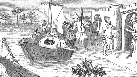 De retour de Chine, Marco Polo et son frère font étape à Ormuz. Gravure, illustration du Livre des Merveilles ©Getty - Nastasic