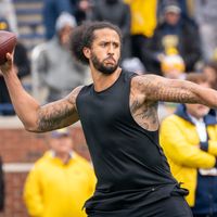 Le joueur de football américain Colin Kaepernick en avril 2022